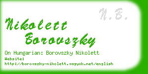 nikolett borovszky business card